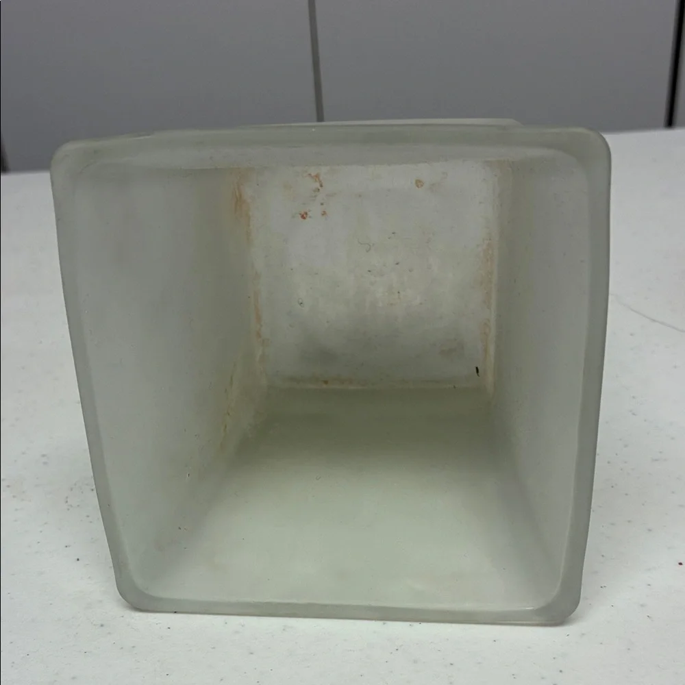 Frosted Glass Square Vase